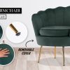 Shell Scallop Lounge Chair Accent Velvet – Green, Armchair