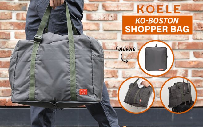 KOELE Shopper Bag Travel Duffle Bag Foldable Laptop Luggage KO-BOSTON – Khaki