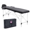 Portable Beauty Massage Table Bed Therapy Waxing 2 Fold 55cm Aluminium – Black