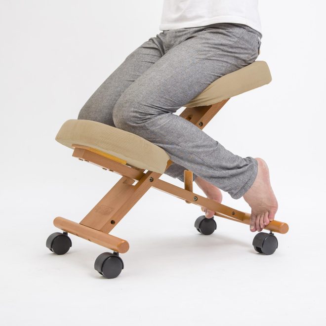 Ergonomic Adjustable Kneeling Chair – Beige