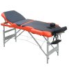 3 Fold Portable Aluminium Massage Table Massage Bed Beauty Therapy. – Black and Orange