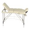 3 Fold Portable Aluminium Massage Table Massage Bed Beauty Therapy – Beige