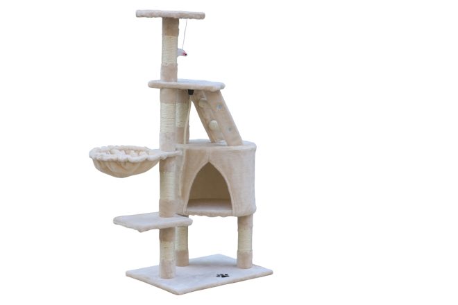 120 cm Multi level Cat Kitten Scratching Post Tree – Beige