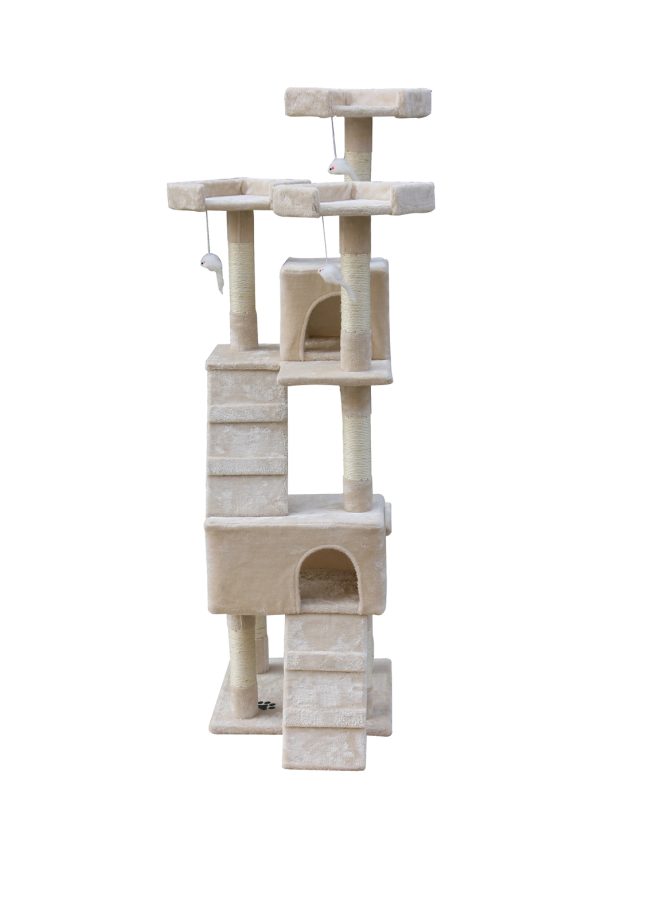 170cm Cat Scratching Post Tree Post House Tower with Ladder Furniture – Beige