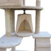193cm Cat Scratching Tree Post Sisal Pole Scratching Post Scratcher Tower Condo Beige
