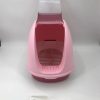 Portable Hooded Cat Toilet Litter Box Tray House With Scoop and Grid Tray Pink