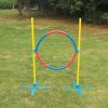 Portable Adjustable Dog Puppy Training Practice Jump Tyre Agility Post