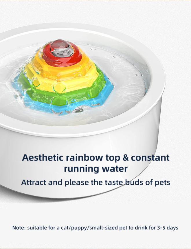Ceramic Electric Pet Water Fountain Dog Cat Water Feeder Bowl Dispenser – Round