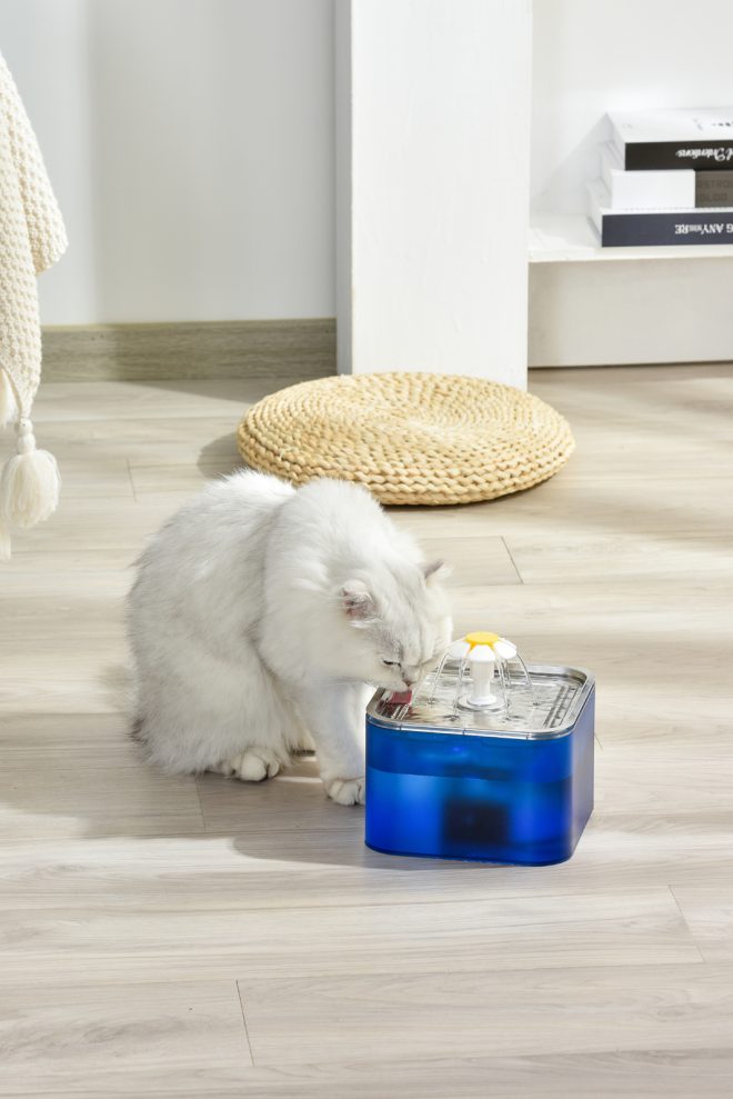 3L Automatic Electric Pet Water Fountain Dog Cat Stainless Steel Feeder Bowl Dispenser – Blue