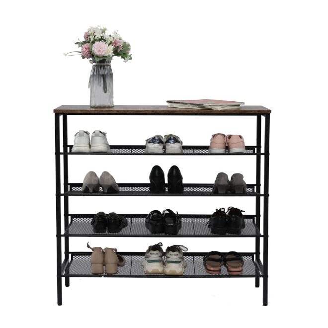 5-Tier Shoe Rack Shelf Stand Flat & Slant Adjustable Storage Organizer – 100x30x92.5 cm