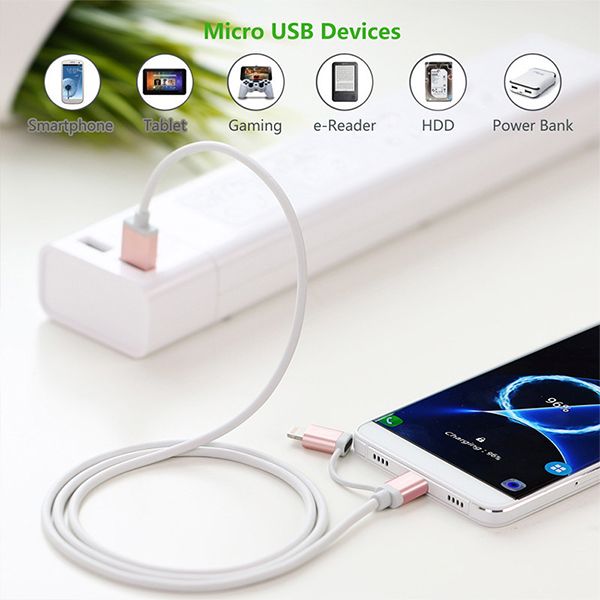 UGREEN Micro-USB to USB Cable with MFI Certified iPhone Adapter – 1M