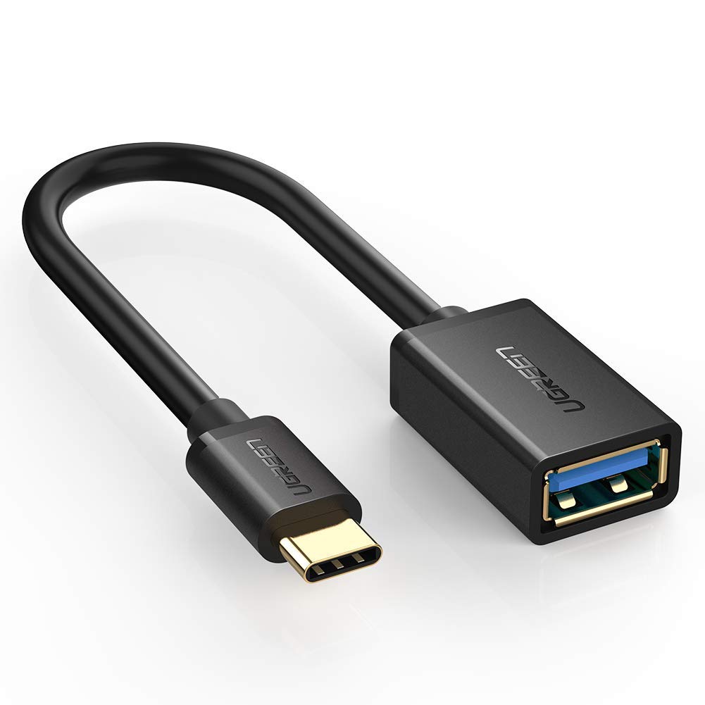 UGREEN USB Type-C Male to USB 3.0 Type A Female OTG Cable – 15CM – Black