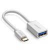 UGREEN USB Type-C Male to USB 3.0 Type A Female OTG Cable – 15CM – White