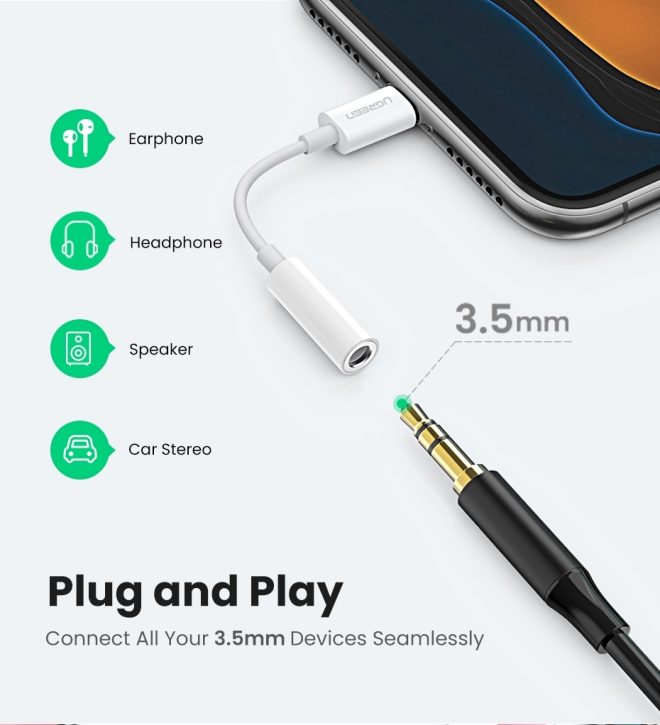30759 iPhone 8-pin to 3.5mm Headphone Adapter
