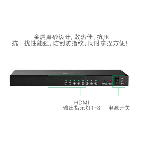 UGREEN Amplifier Splitter – Black – 1 x 8 HDMI