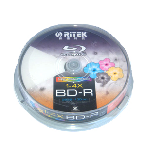 Ritek Blu-Ray BD-R 2X 25GB 130Min White Top  Printable – 10