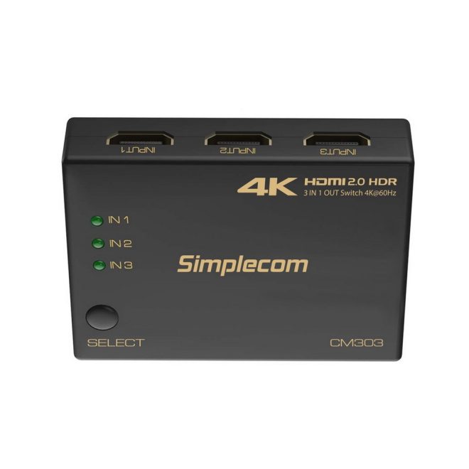 CM303 Ultra HD 3 Way HDMI Switch 3 IN 1 OUT Splitter 4K@60Hz