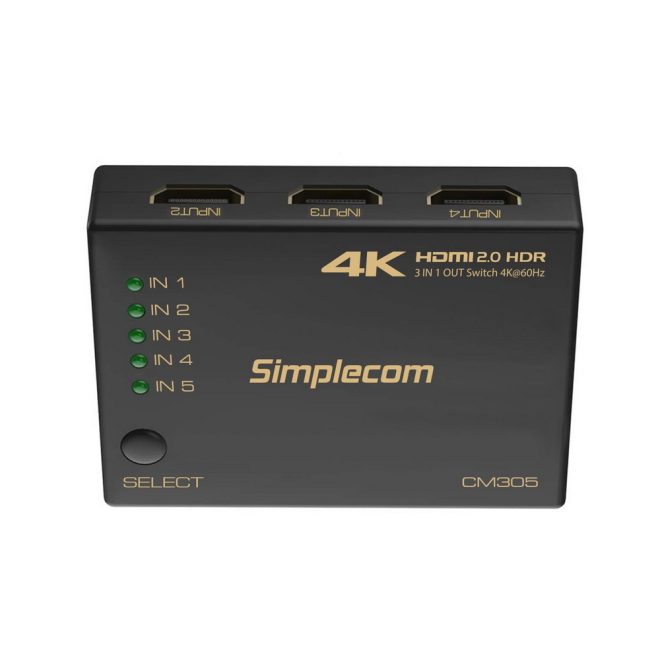 CM305 Ultra HD 5 Way HDMI Switch 5 IN 1 OUT Splitter 4K@60Hz