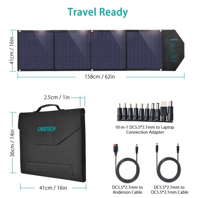 SC007 Solar Panel Portable Charger 80W 18V with USB-C PD 30W