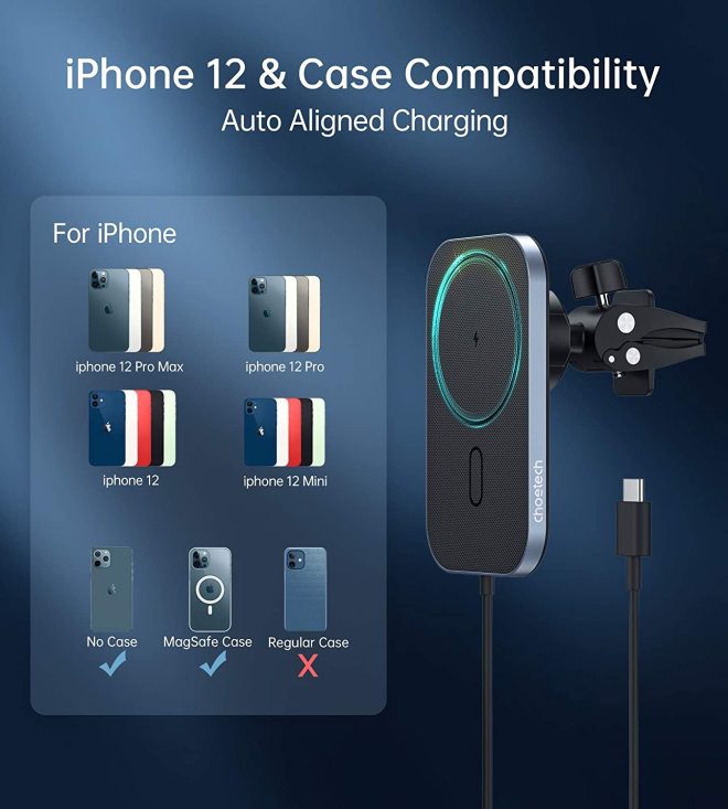 T200-F MagLeap Magnetic Wireless Car Charger for iPhone 12