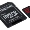 KINGSTON  Canvas React: MicroSD 128GB , 100MB/s read and 70MB/s write with SD adapter  SDCR – 128GB