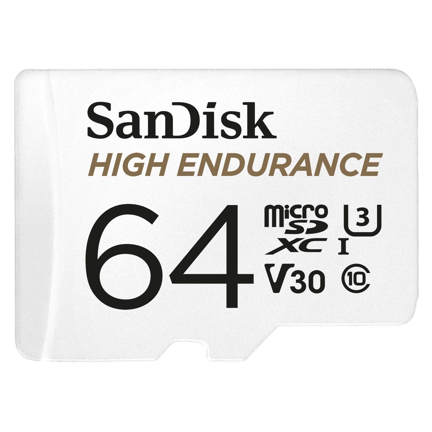 SANDISK HIGH ENDURANCE MICROSDHC CARD SQQNR UHS-I C10 U3 V30 100MB/S R 40MB/S W SD ADAPTOR SDSQQNR–GN6IA – 64GB