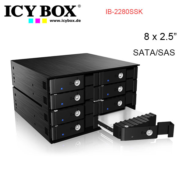 ICY BOX IB-2280SSK – Backplane for 8x 2.5″ SATA/SAS HDD and SSD