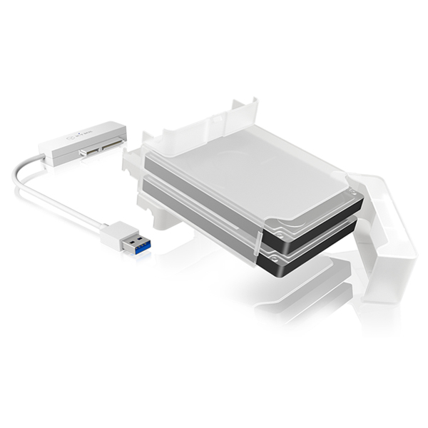 ICY BOX Adapter and enclosure for 2x 2.5″ SATA HDDs/SSDs (IB-AC7032-U3)