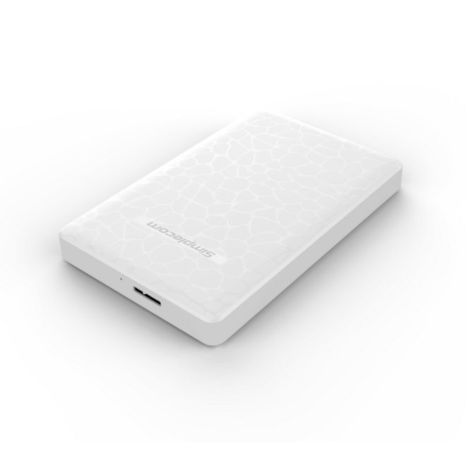 Simplecom SE101 Compact Tool-Free 2.5” SATA to USB 3.0 HDD/SSD Enclosure – White
