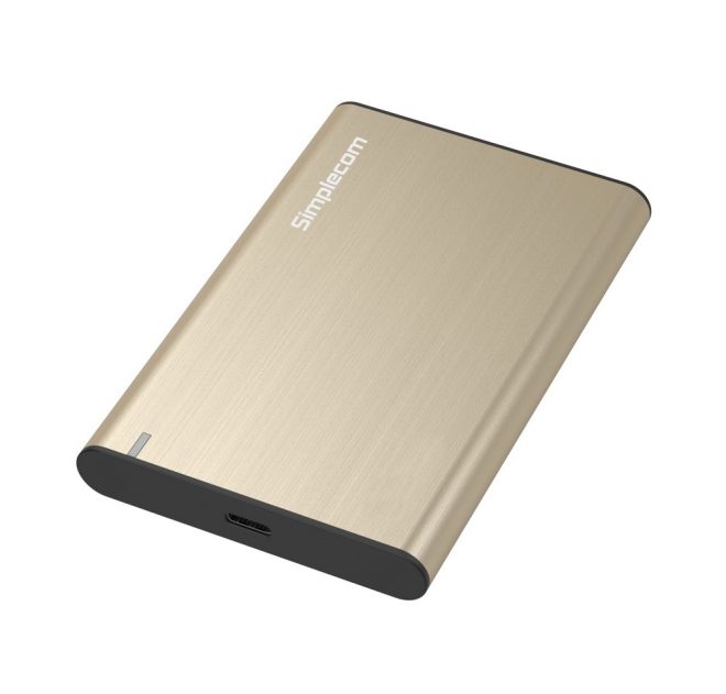 Simplecom SE221 Aluminium 2.5” SATA HDD/SSD to USB 3.1 Enclosure – Gold