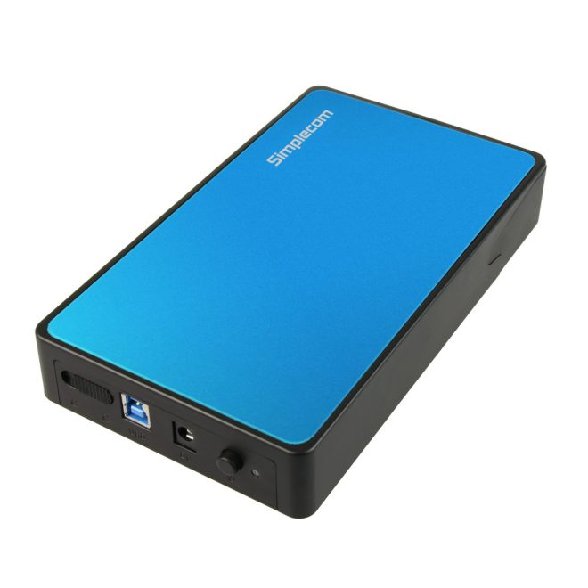 Simplecom SE325 Tool Free 3.5″ SATA HDD to USB 3.0 Hard Drive Enclosure – Blue
