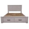Foxglove Bed Frame Size Timber Mattress Base With Storage Drawers – White – QUEEN
