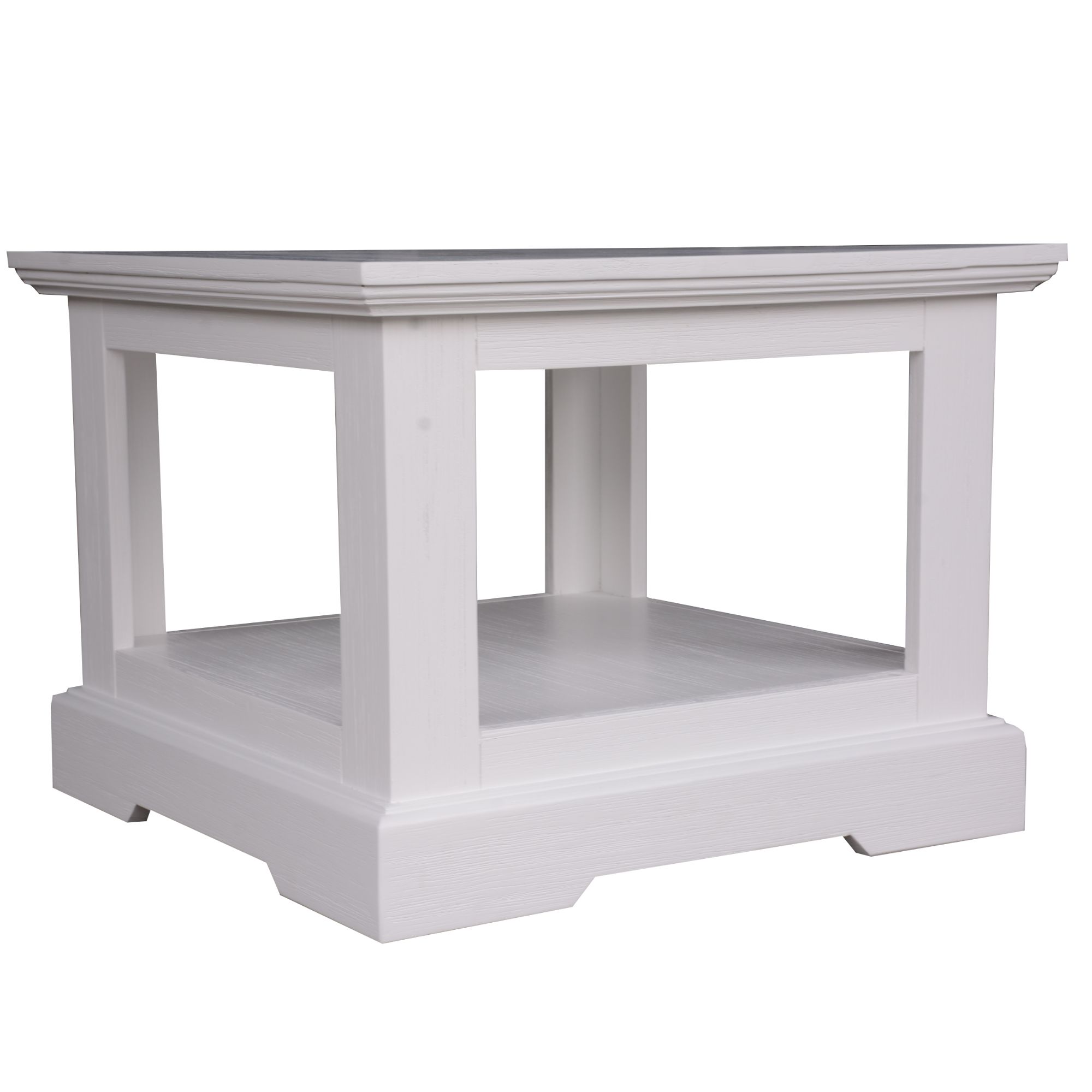 Laelia Lamp Side Table 60cm Solid Acacia Timber Wood Coastal Furniture – White