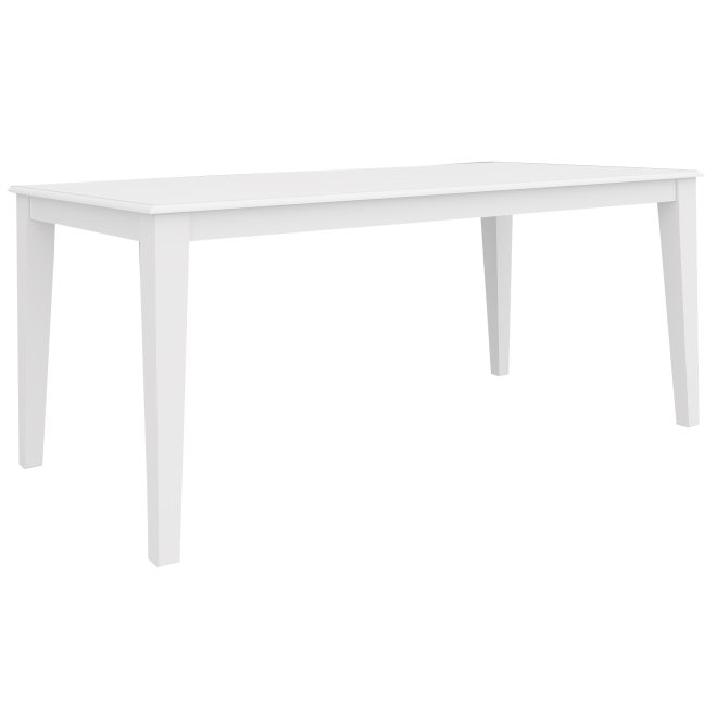 Daisy Dining Table Solid Acacia Timber Wood Hampton Furniture – White – 180x95x77 cm
