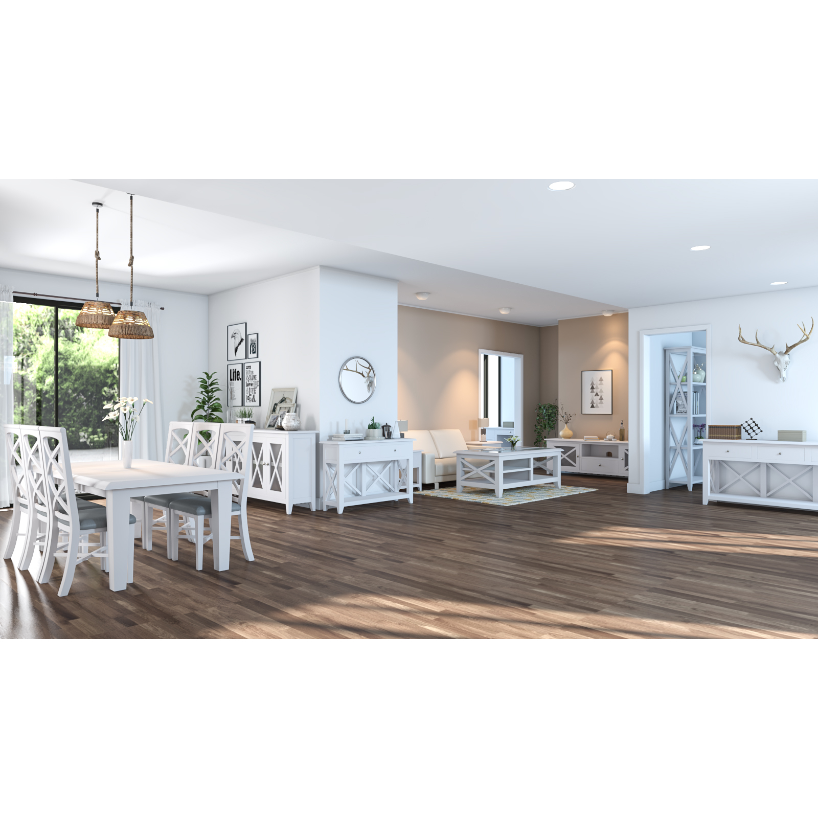 Daisy Dining Table Solid Acacia Timber Wood Hampton Furniture – White – 100x100x77 cm