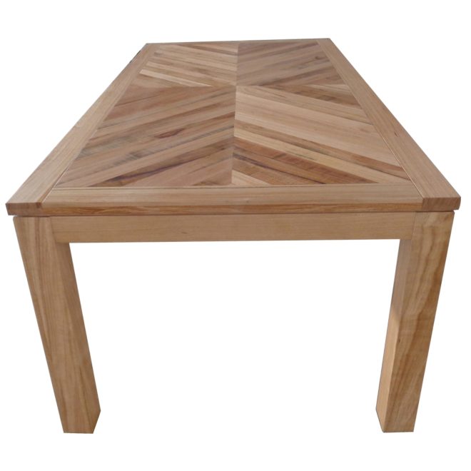 Rosemallow Dining Table Seater Parquet Top Solid Messmate Timber Wood – 180x100x77 cm