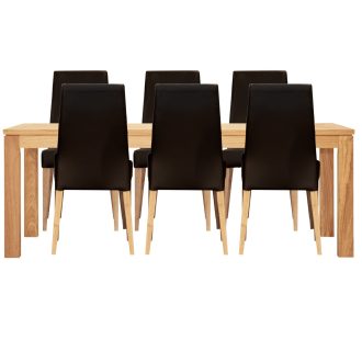 Dining Set Table PU Chair Solid Messmate Timber