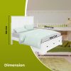 Celosia Bed Frame Timber Mattress Base With Storage Drawers – White – QUEEN