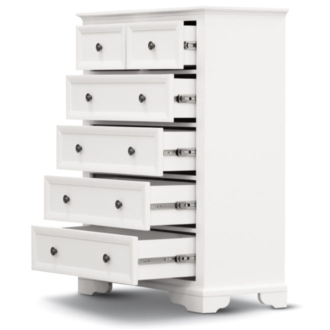 Celosia Bedside Table 3 Drawers Storage Cabinet Nightstand End Tables – White – 1 x Tallboy