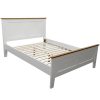 Lobelia Bed Frame Mattress Base Solid Rubber Timber Wood – White – QUEEN