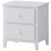 Wisteria Bedside Nightstand  Drawers Storage Cabinet Shelf Side Table – White – 1 x Bedside Table