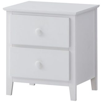 Mimili Bedside Nightstand Drawers Storage Cabinet Shelf Side Table – White