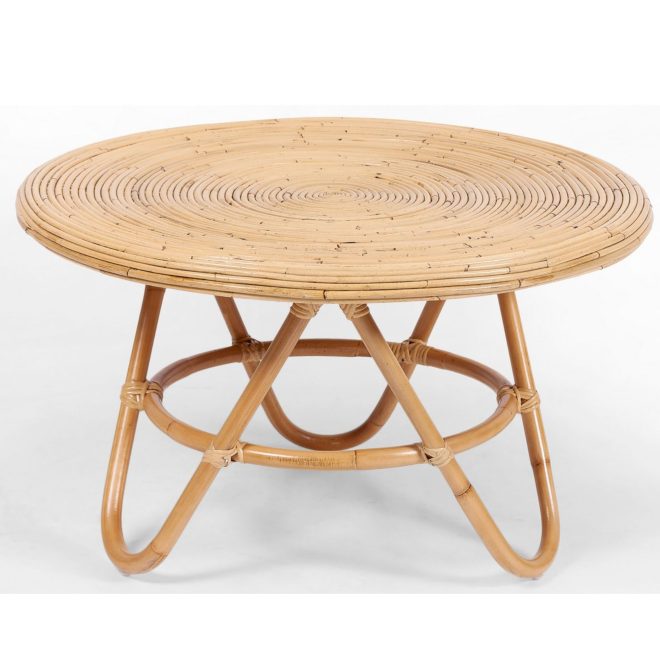 Crocus Rattan Round Coffee Table – Natural – 81x81x48 cm
