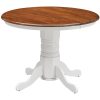 Lupin Round Dining Table 106cm Pedestral Stand Solid Rubber Wood – White Oak
