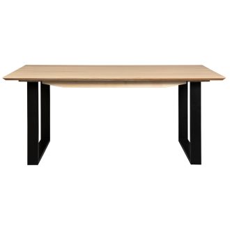 Aconite Dining Table Solid Messmate Timber Wood Black Metal Leg – Natural