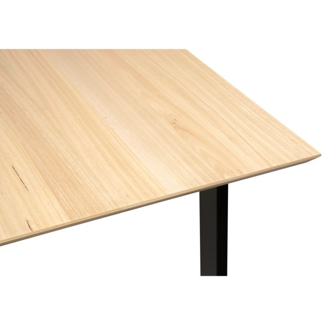 Aconite Dining Table Solid Messmate Timber Wood Black Metal Leg – Natural – 180x100x74 cm