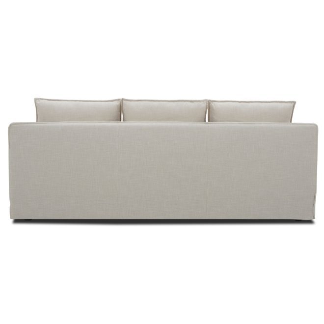 Plushy Sofa Fabric Uplholstered Lounge Couch – Stone – 3 Seater