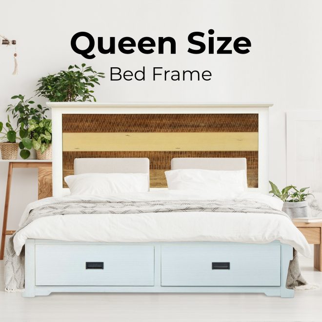 Orville Bed Frame Mattress Base With Storage Drawers – Multi Color – QUEEN