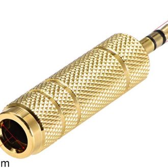 3.5mm male to 6.35mm 1/4″ STEREO Female Audio Adapter Converter Gold Plated