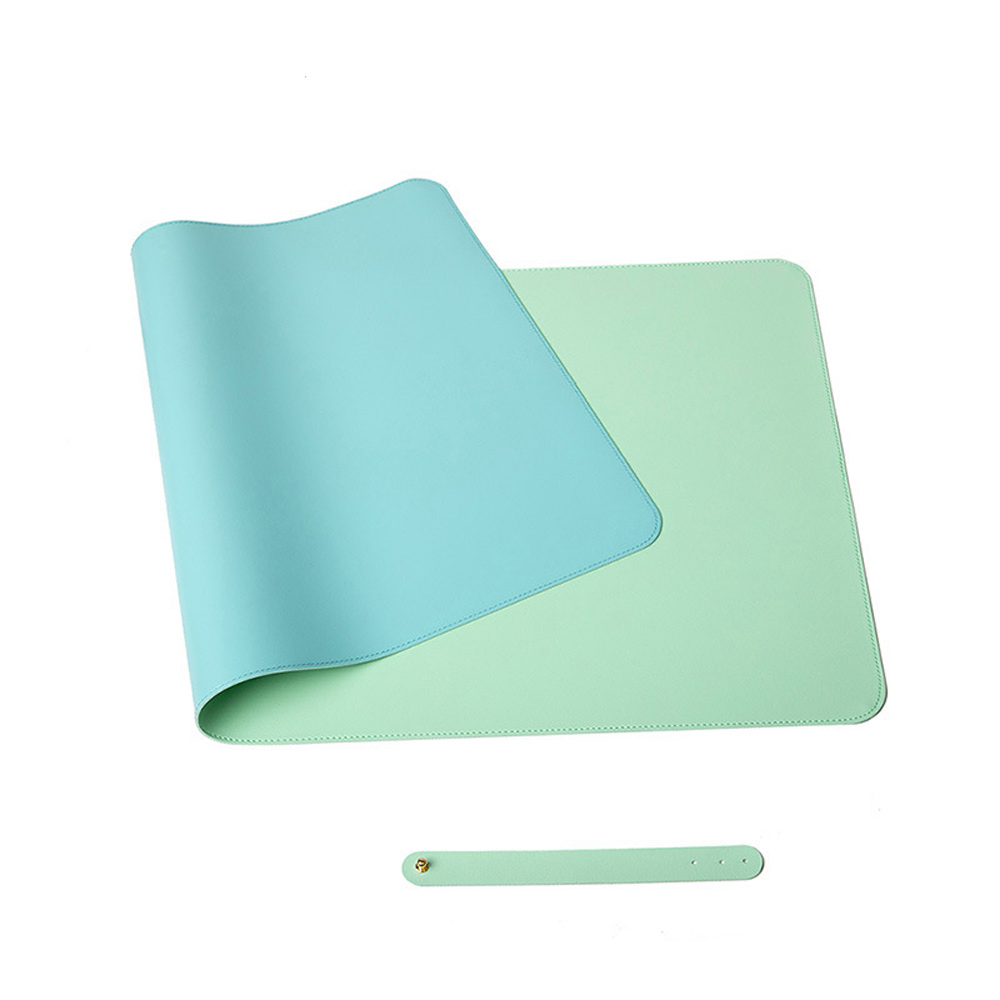 Dual Side Office Desk Pad Waterproof PU Leather Computer Mouse Pad – 90×45 cm, Green